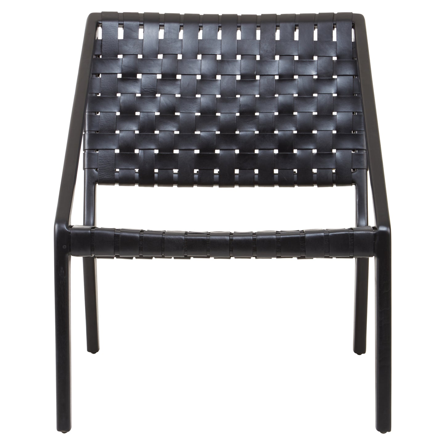 TOVA BLACK LEATHER WOVEN CHAIR