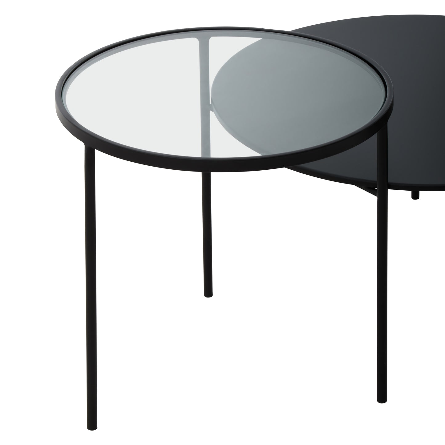 RIKARD COFFEE TABLE WITH GLASS AND METAL TOPS