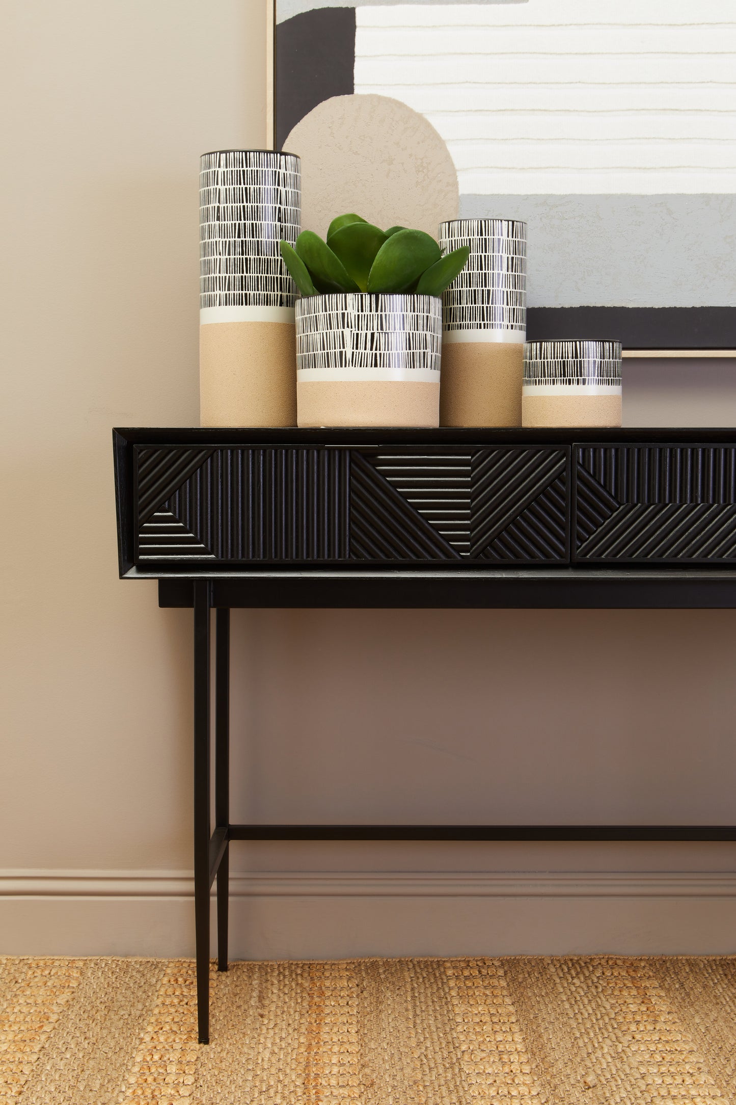 RAGNA BLACK 2 DRAWER CONSOLE TABLE