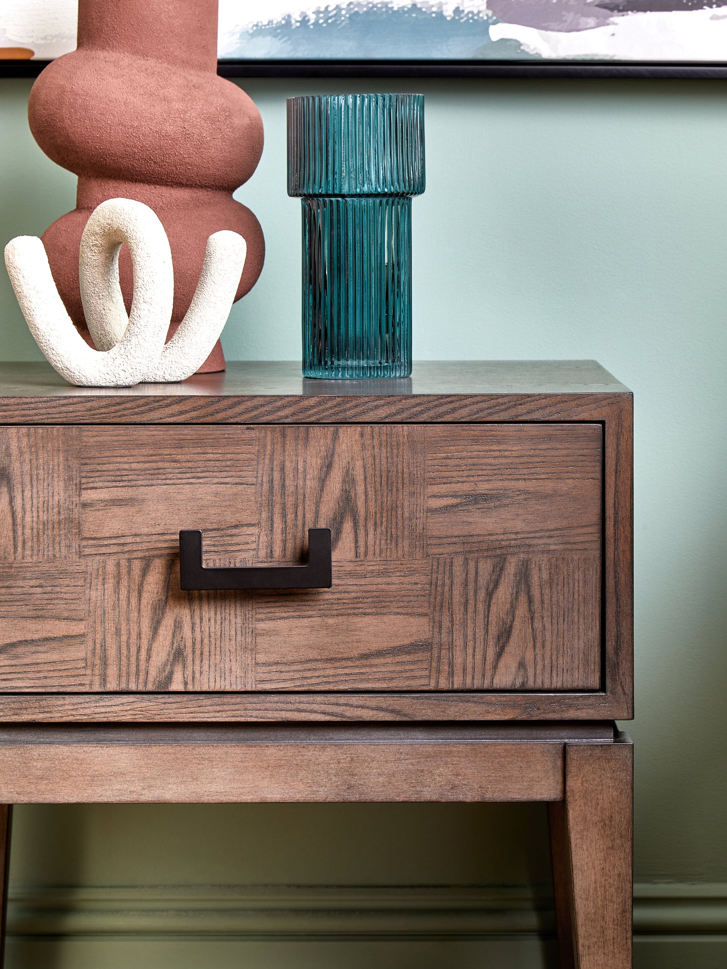 SIV ONE DRAWER ANTIQUE GREY SIDE TABLE
