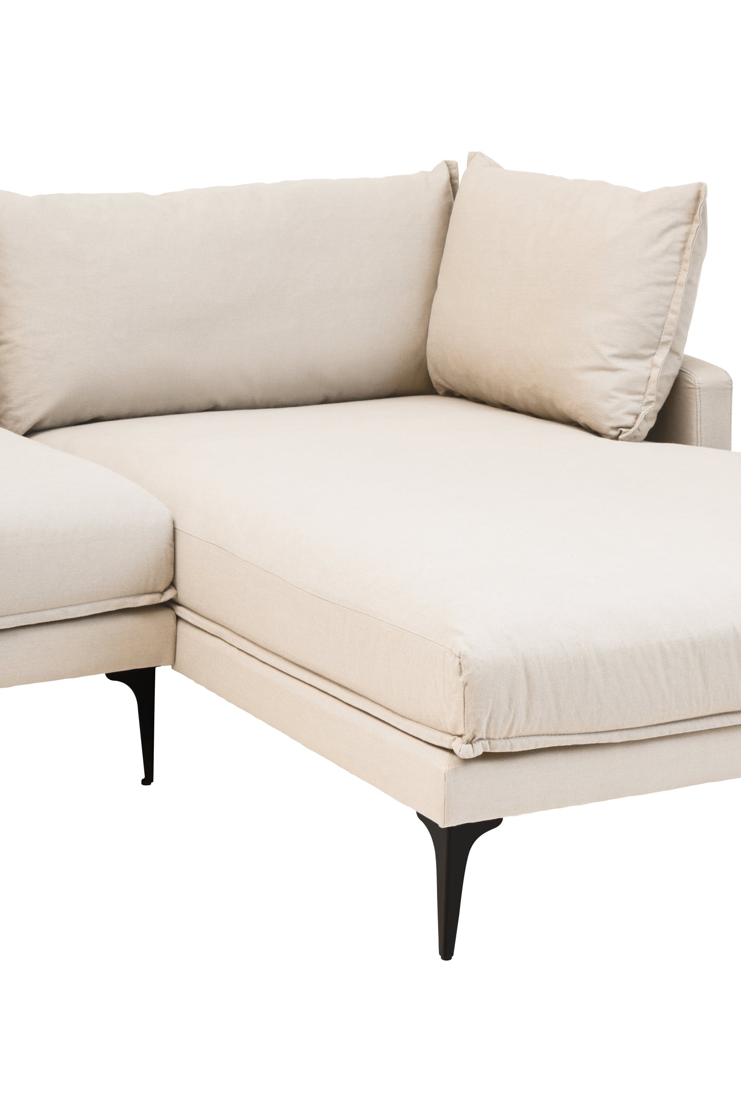 LOVIS CREAM THREE SEAT RIGHT CHAISE SOFA