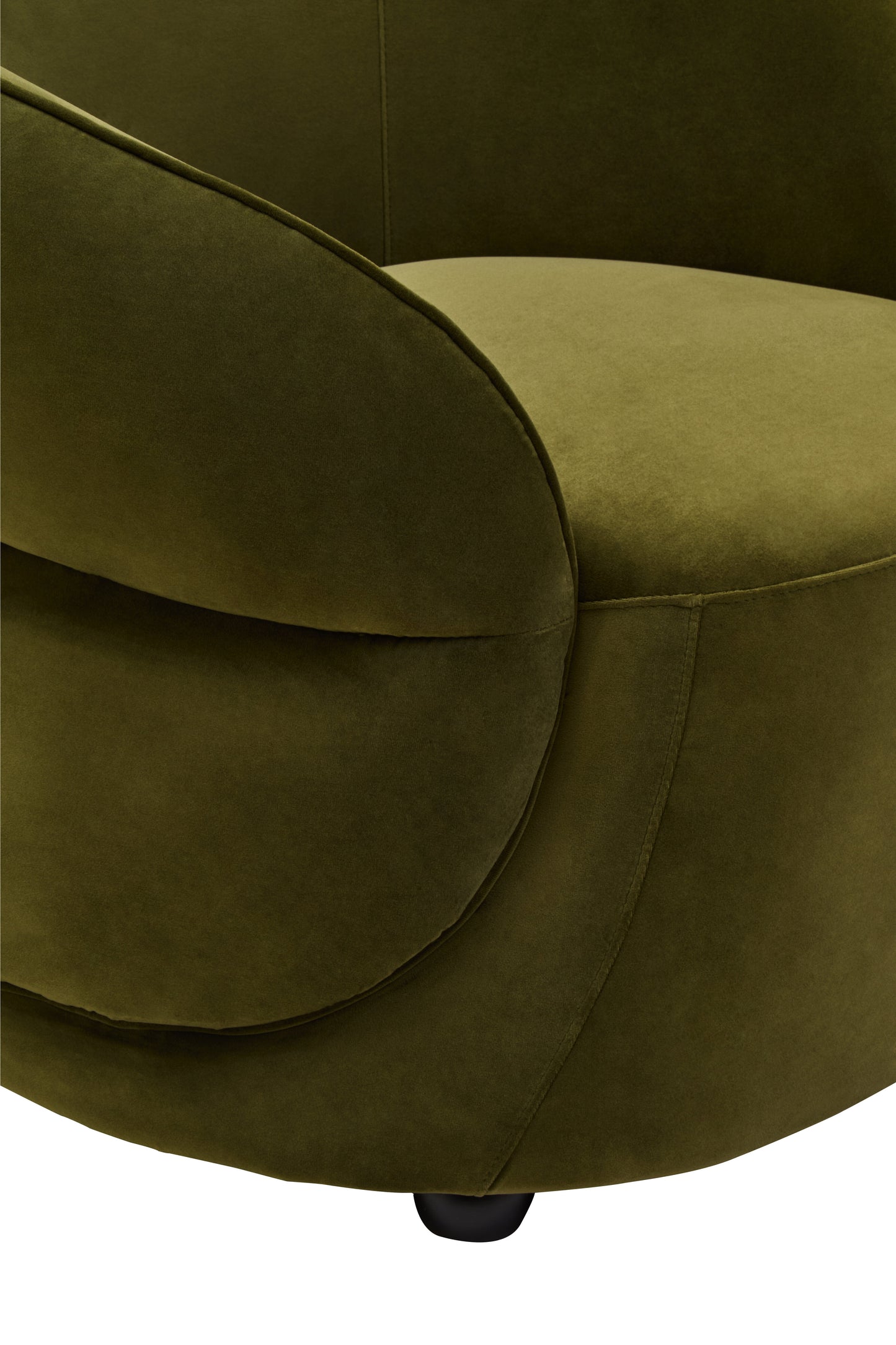 ARVID GREEN CURVED VELVET CHAIR