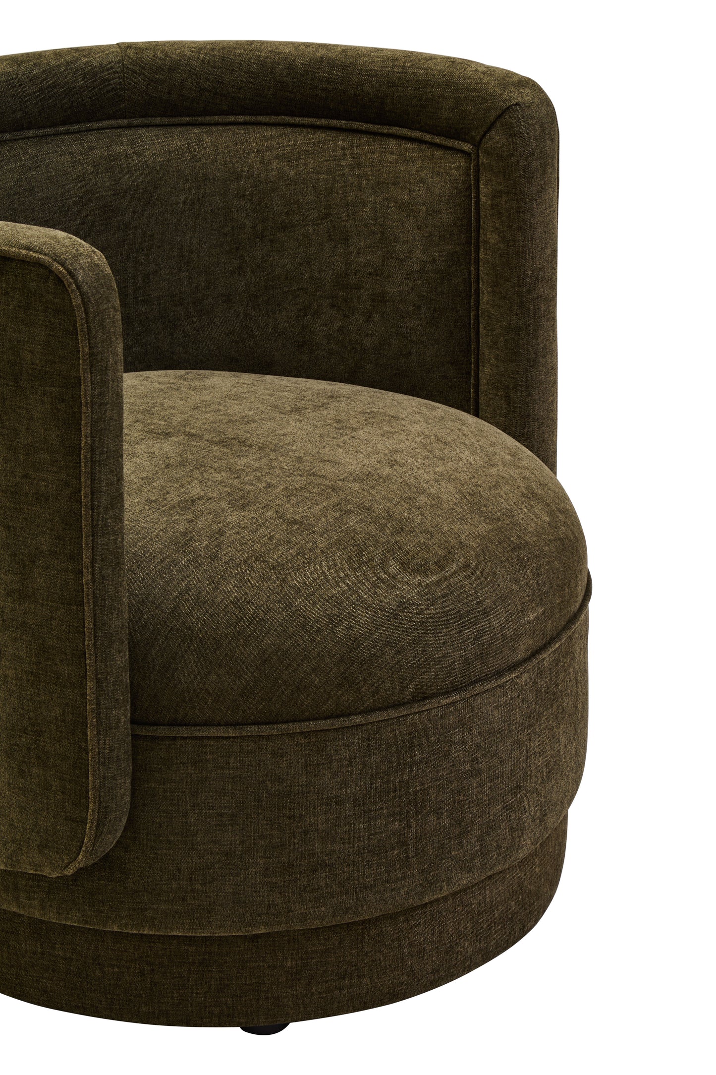 LEIF FOREST GREEN CHENILLE CURVED CHAIR