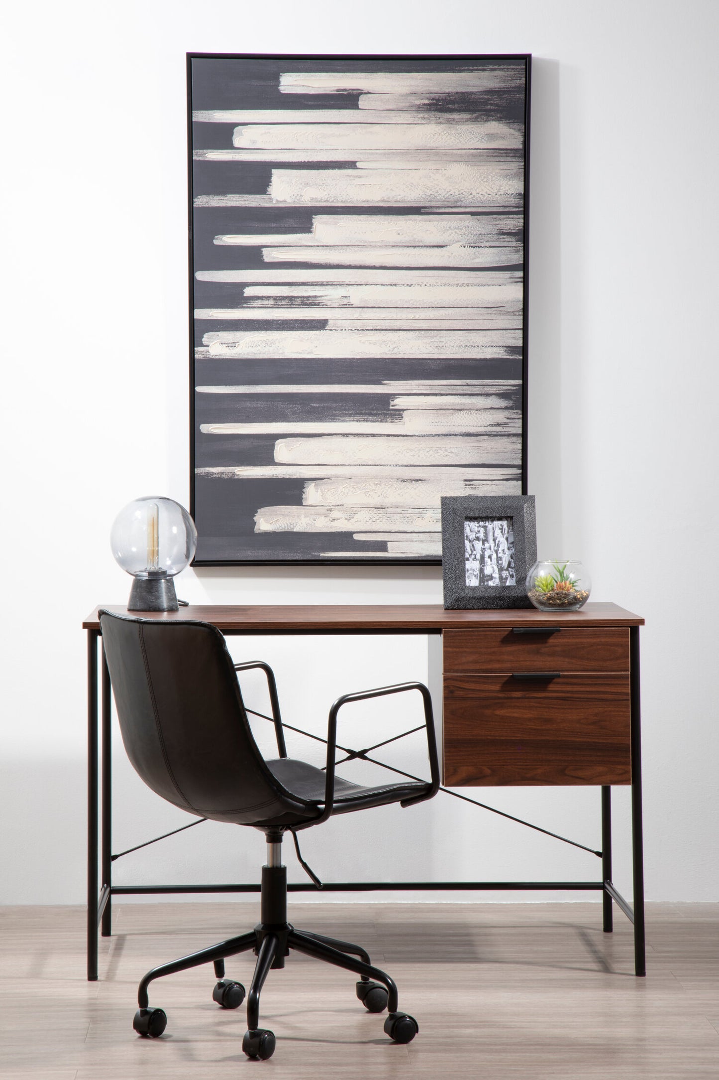 AXEL BLACK AND NATURAL CANVAS WALL ART