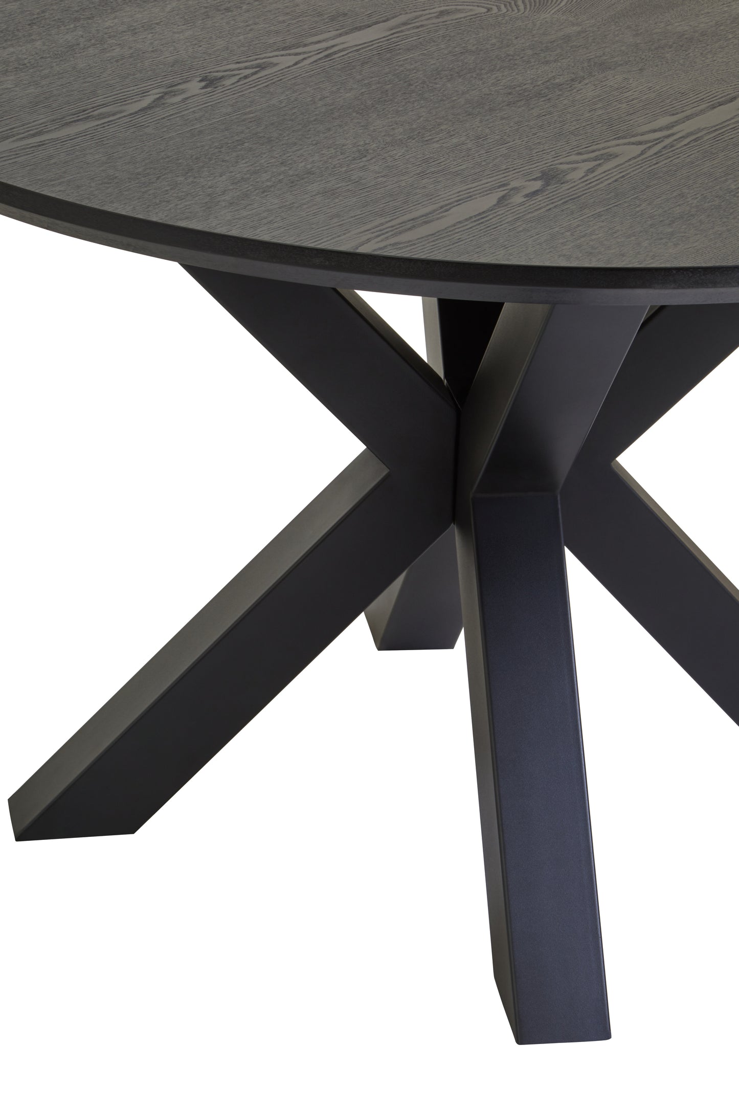 CILLA DINING TABLE WITH BLACK METAL LEGS