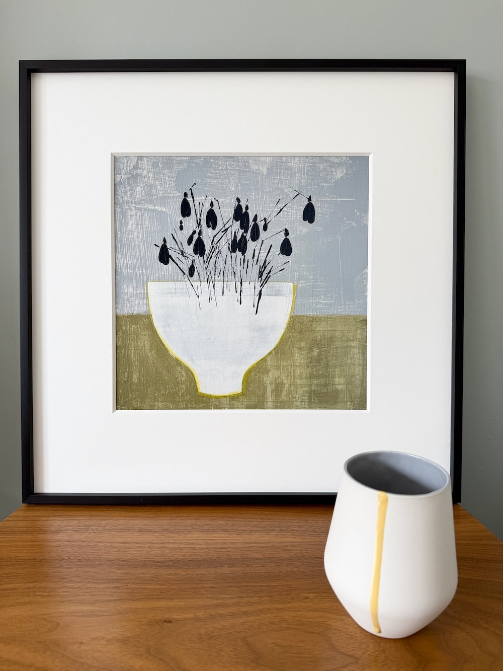GE SNOWDROP BOWL UNFRAMED PRINT