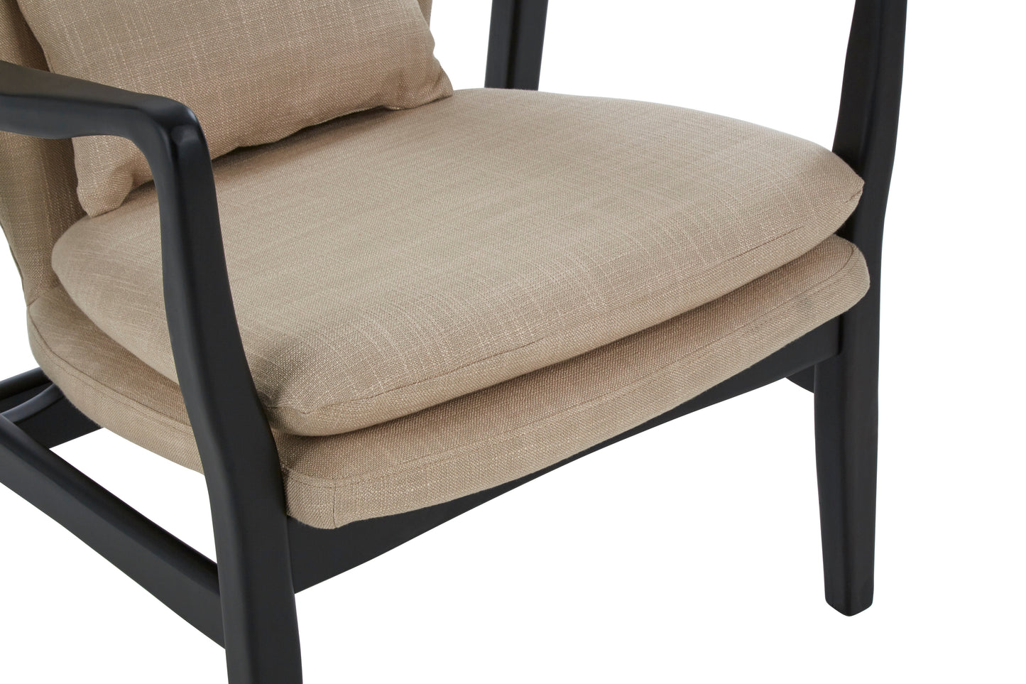 GREGER BEIGE CHAIR WITH BLACK WOODEN FRAME