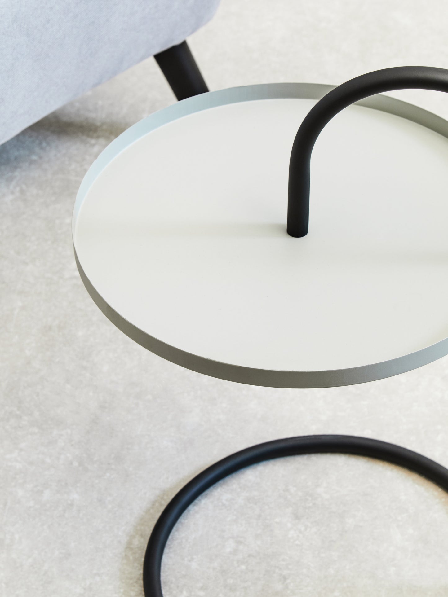 JENS GREY AND BLACK HANGING TOP SIDE TABLE