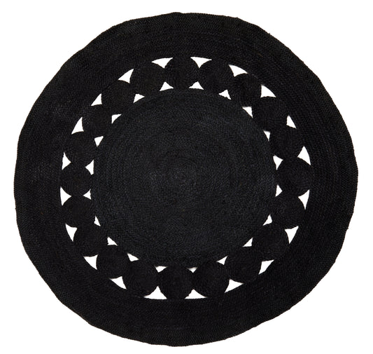 LOVISA ROUND BLACK JUTE RUG