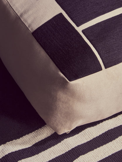TIRIL NATURAL AND BLACK SQUARE FLOOR CUSHION