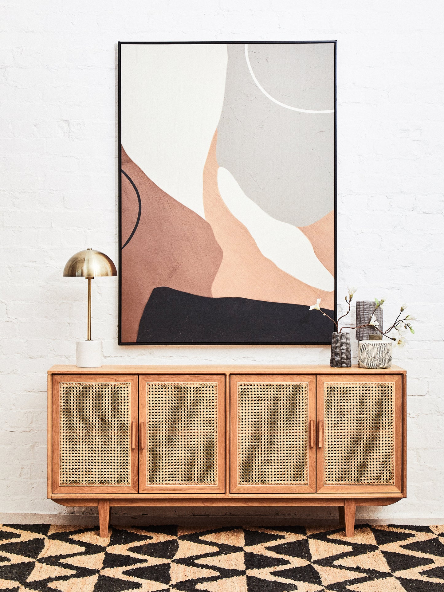 MIKKEL NEUTRAL ABSTRACT CANVAS WALL ART