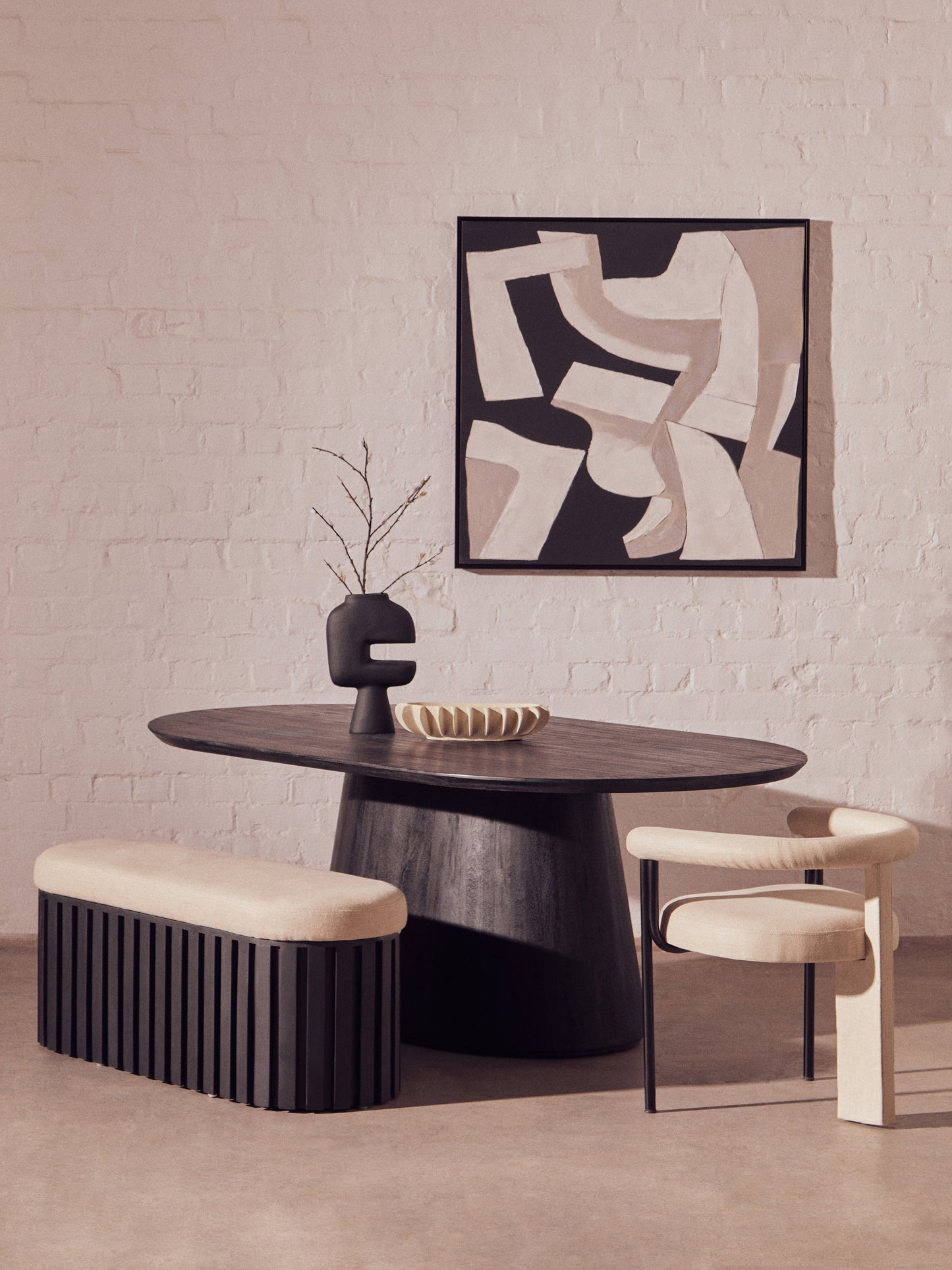 LIVA MONOCHROME ABSTRACT TEXTURED WALL ART