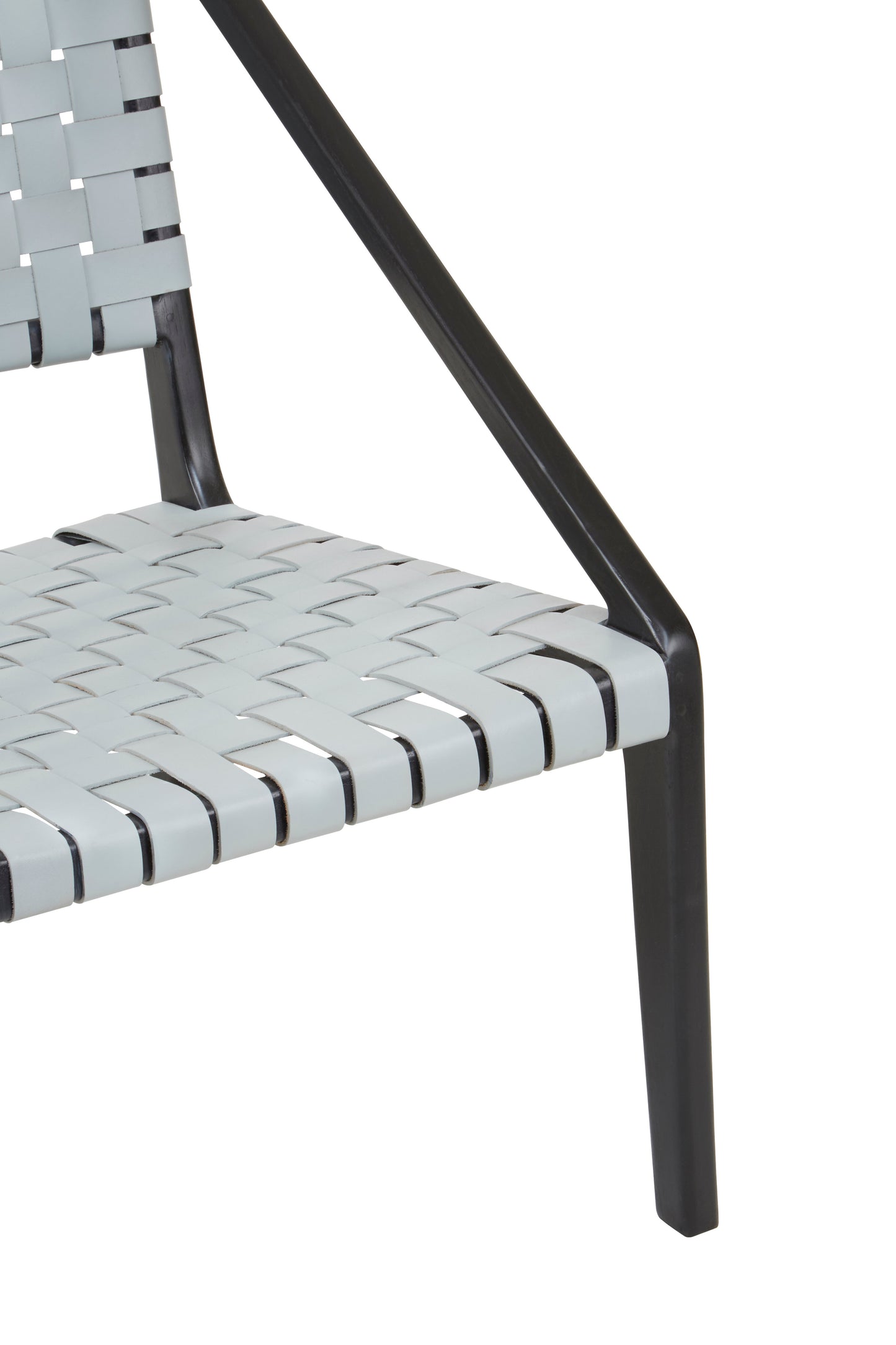 TOVA GREY LEATHER WOVEN CHAIR