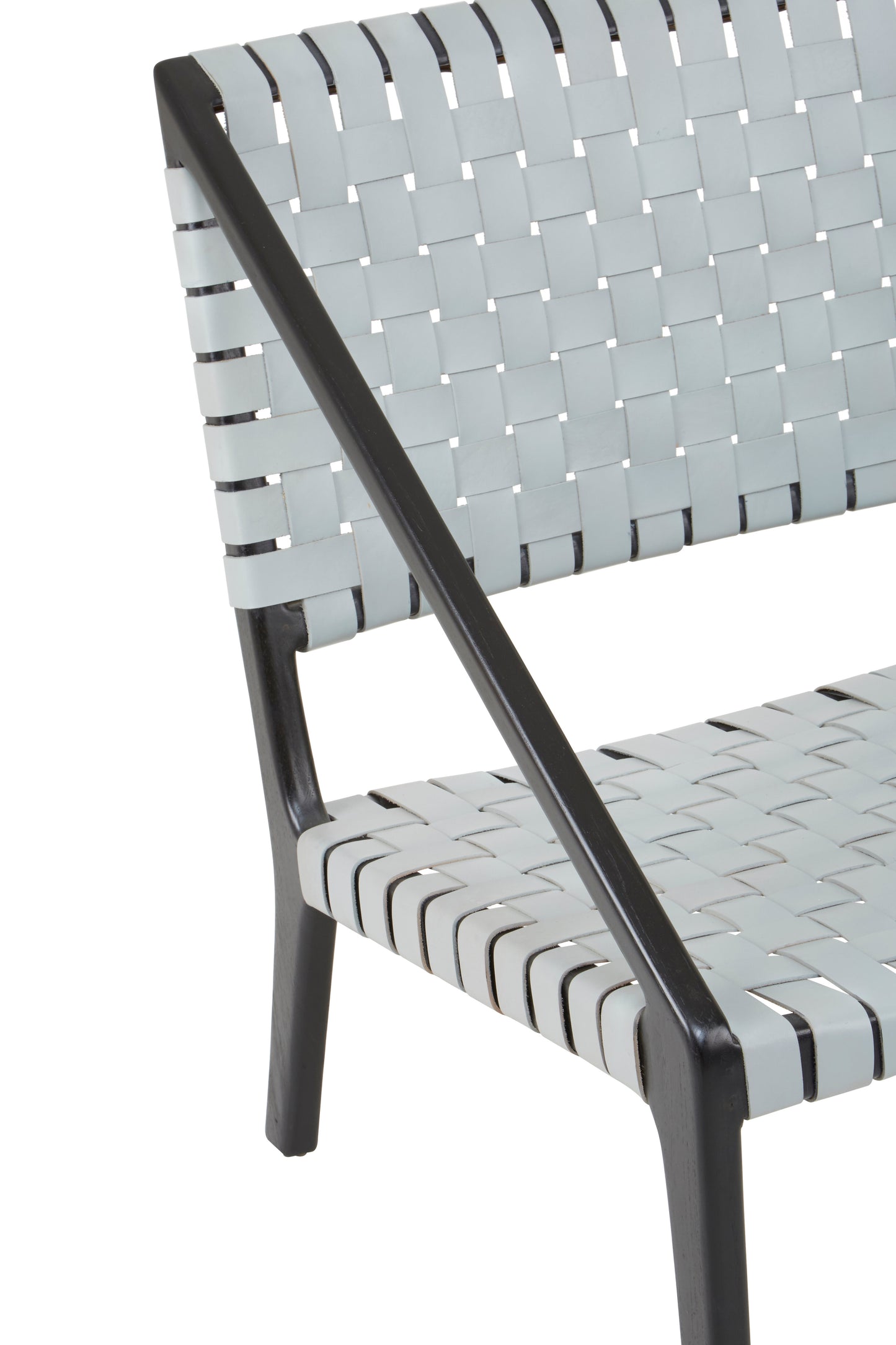 TOVA GREY LEATHER WOVEN CHAIR