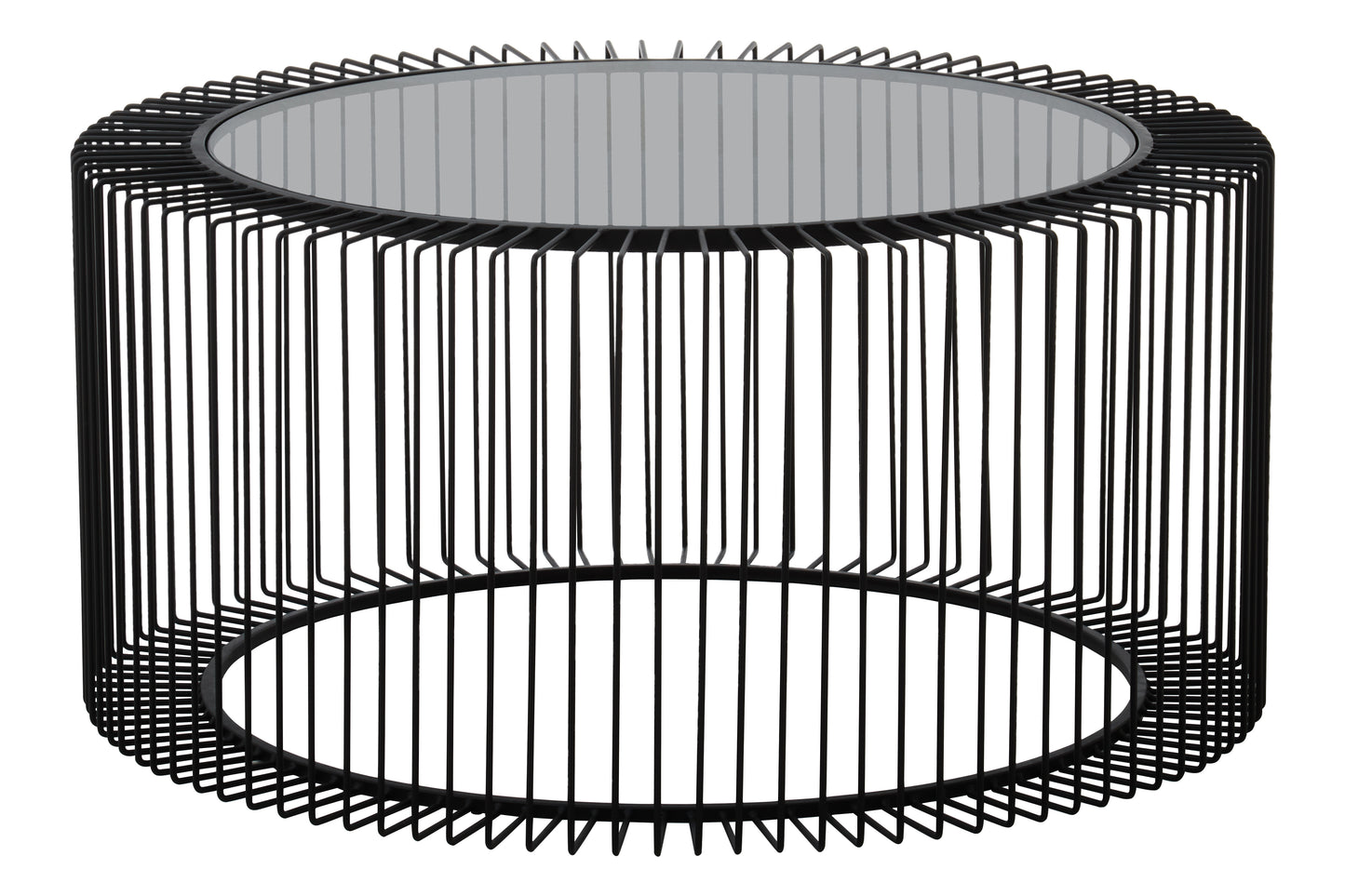 RIKARD ROUND COFFEE TABLE WITH GLASS TOP