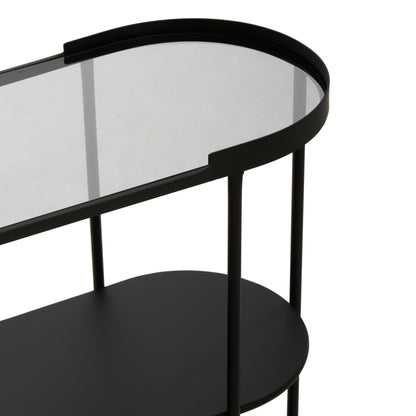 SARA CONSOLE TABLE WITH GLASS TOP