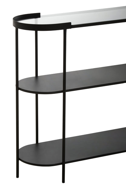 SARA CONSOLE TABLE WITH GLASS TOP