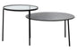 RIKARD COFFEE TABLE WITH GLASS AND METAL TOPS