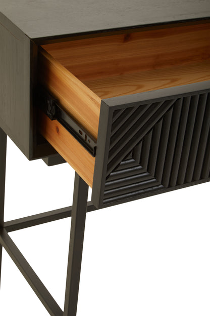 RAGNA BLACK 2 DRAWER CONSOLE TABLE