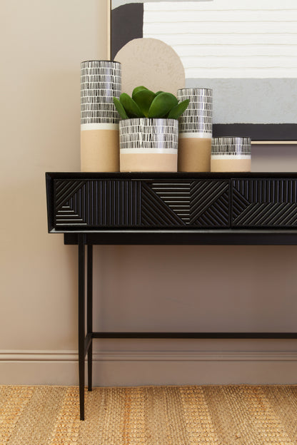 RAGNA BLACK 2 DRAWER CONSOLE TABLE