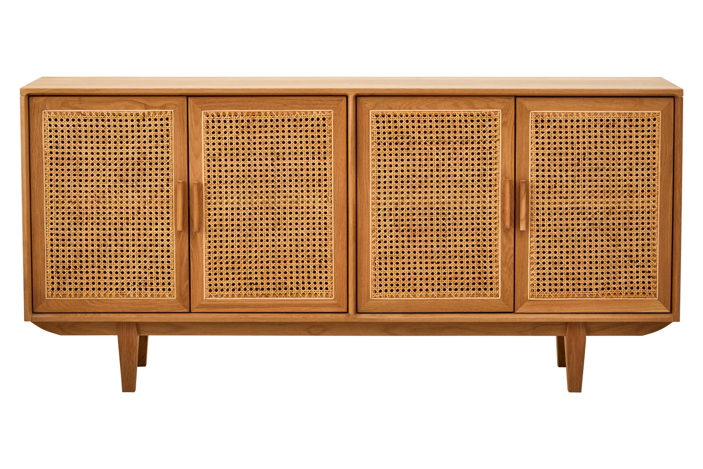 JOAR 4 DOOR NATURAL RATTAN AND OAK SIDEBOARD