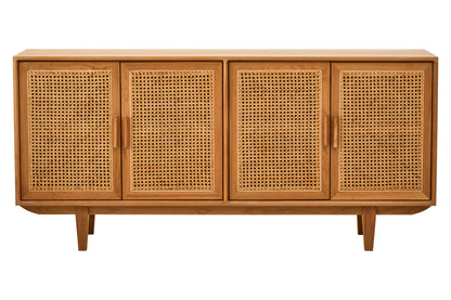 JOAR 4 DOOR NATURAL RATTAN AND OAK SIDEBOARD