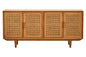 JOAR 4 DOOR NATURAL RATTAN AND OAK SIDEBOARD