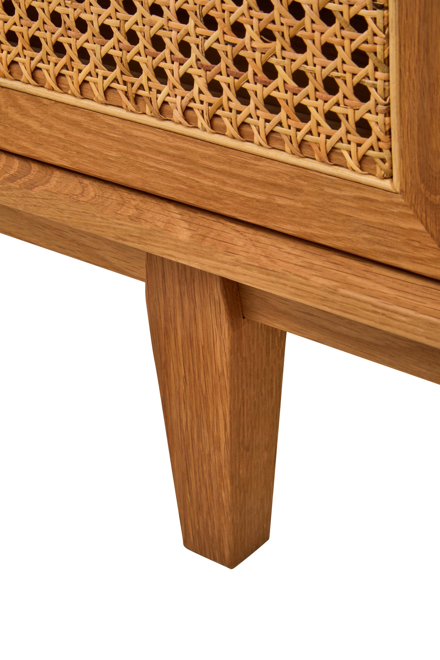 JOAR 4 DOOR NATURAL RATTAN AND OAK SIDEBOARD