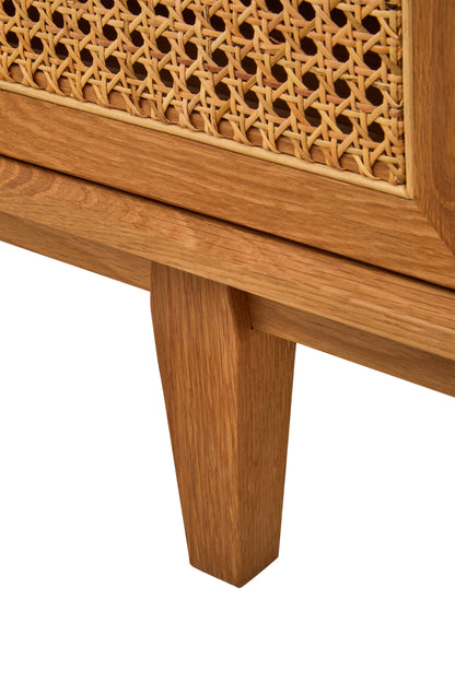 JOAR 4 DOOR NATURAL RATTAN AND OAK SIDEBOARD