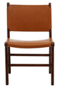 LINNE ANTIQUE BROWN LEATHER CHAIR