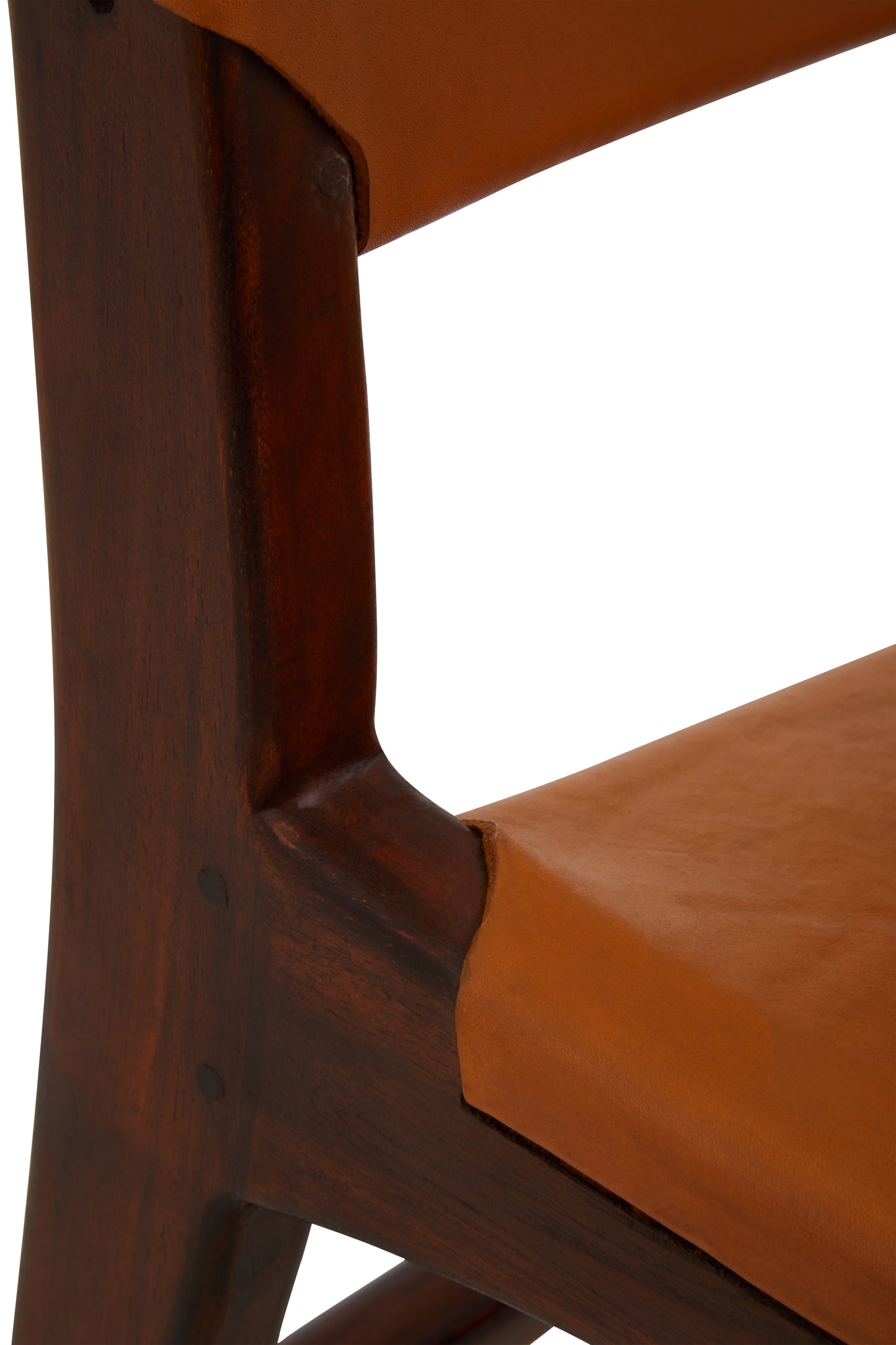 LINNE ANTIQUE BROWN LEATHER CHAIR