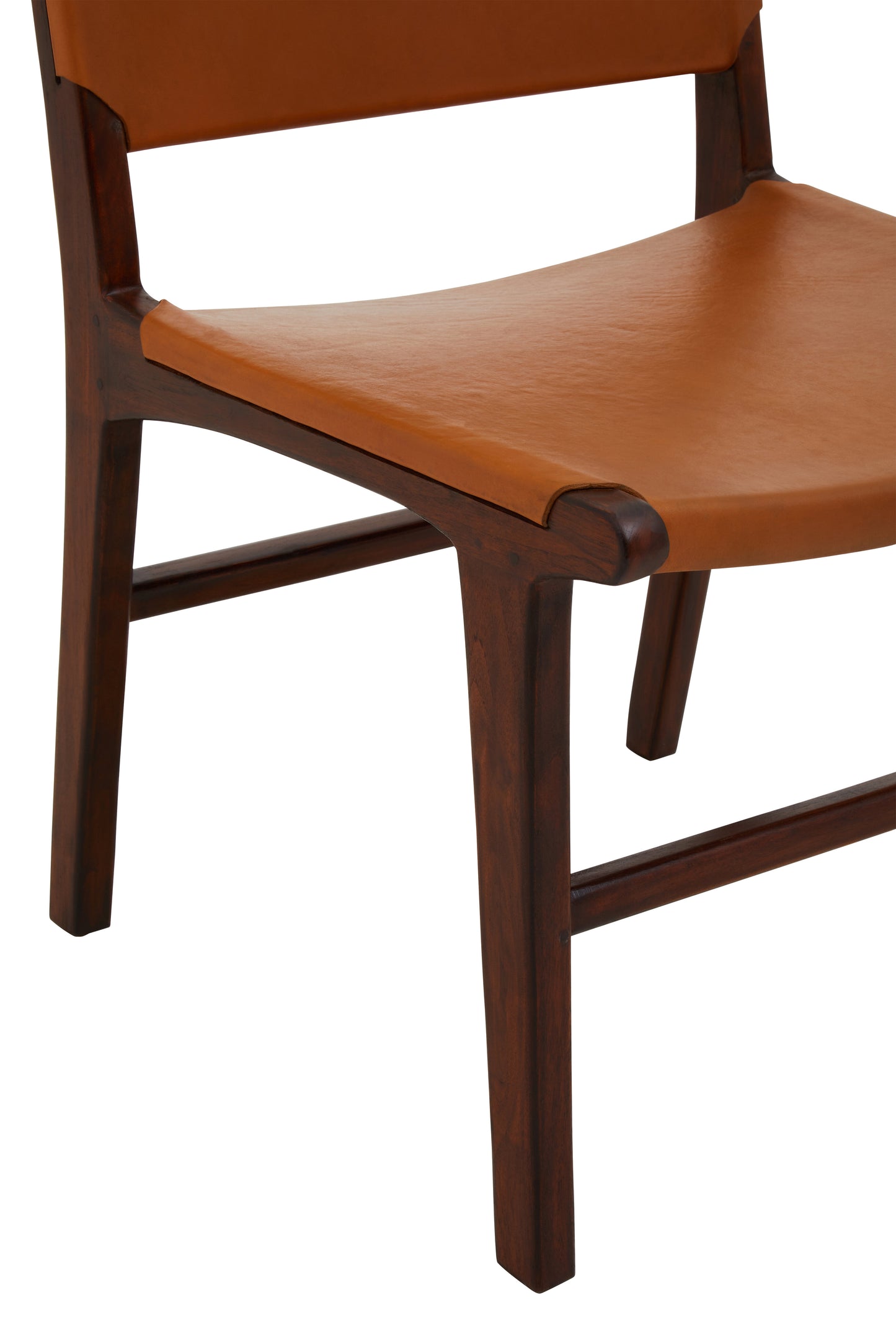LINNE ANTIQUE BROWN LEATHER CHAIR