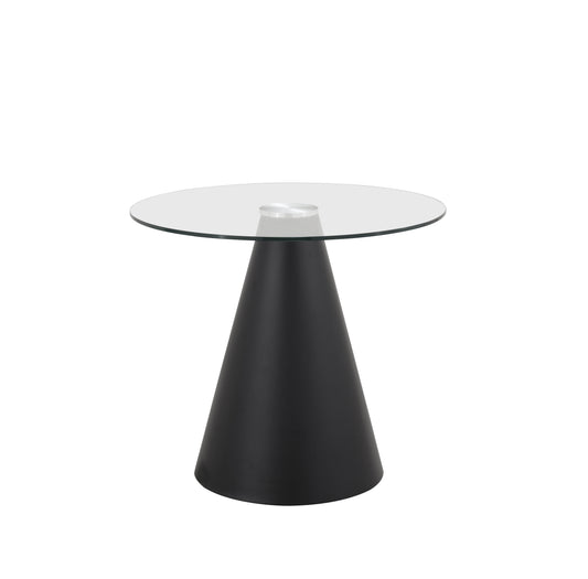 HELLE ROUND CLEAR GLASS TOP DINING TABLE
