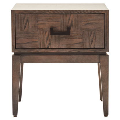 SIV ONE DRAWER ANTIQUE GREY SIDE TABLE