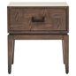 SIV ONE DRAWER ANTIQUE GREY SIDE TABLE