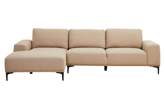 HJALMAR 3 SEAT NATURAL FABRIC LEFT CHAISE SOFA
