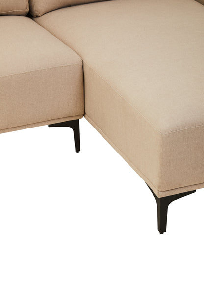 HJALMAR 3 SEAT NATURAL FABRIC RIGHT CHAISE SOFA