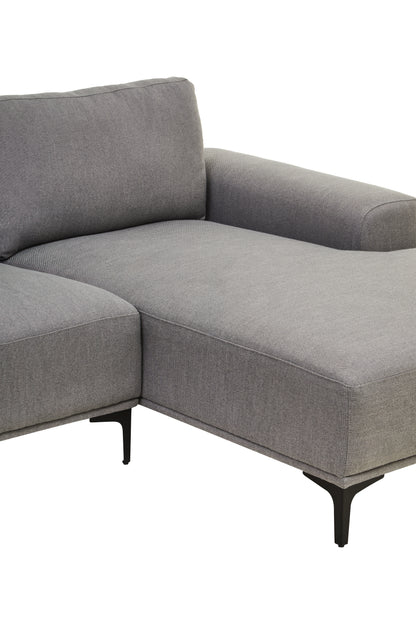 HJALMAR 3 SEAT GREY FABRIC RIGHT CHAISE SOFA