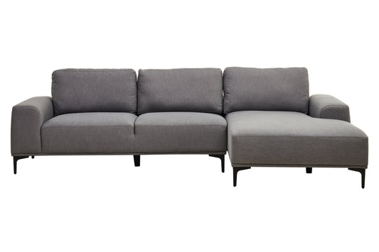 HJALMAR 3 SEAT GREY FABRIC RIGHT CHAISE SOFA
