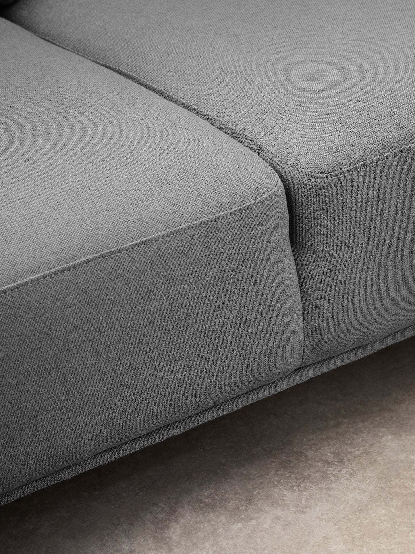 HJALMAR 3 SEAT GREY FABRIC LEFT CHAISE SOFA