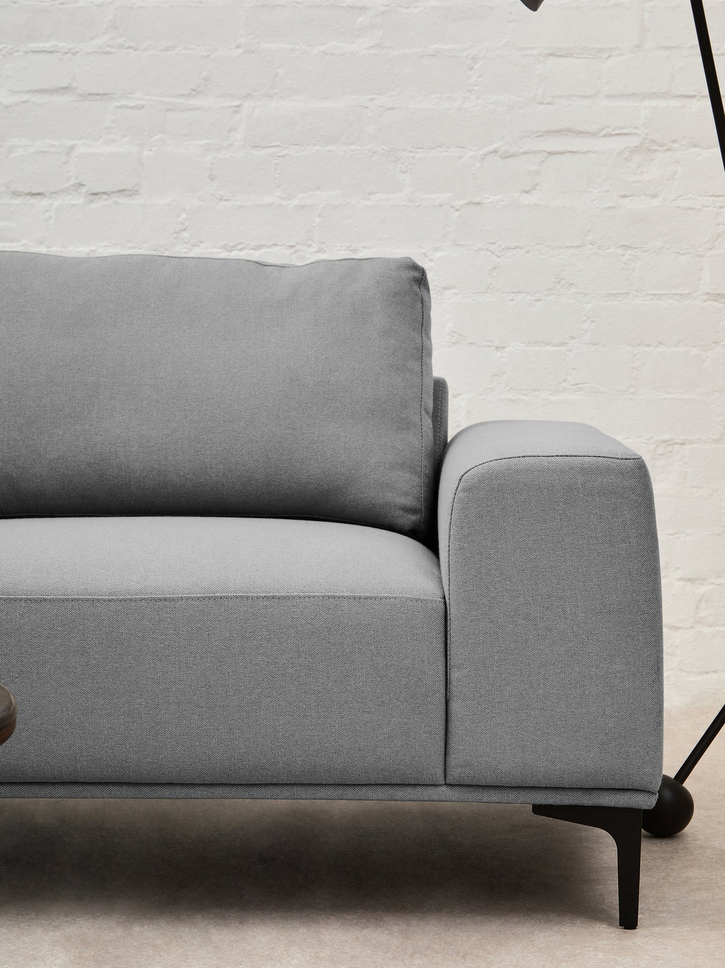 HJALMAR 3 SEAT GREY FABRIC LEFT CHAISE SOFA
