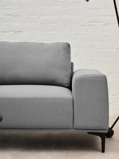 HJALMAR 3 SEAT GREY FABRIC LEFT CHAISE SOFA