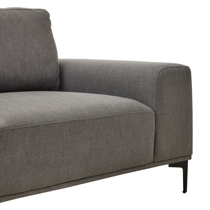 HJALMAR 3 SEAT GREY FABRIC LEFT CHAISE SOFA