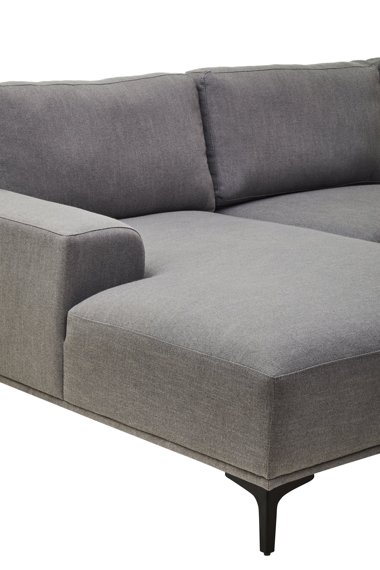 HJALMAR 3 SEAT GREY FABRIC LEFT CHAISE SOFA