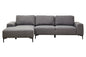HJALMAR 3 SEAT GREY FABRIC LEFT CHAISE SOFA