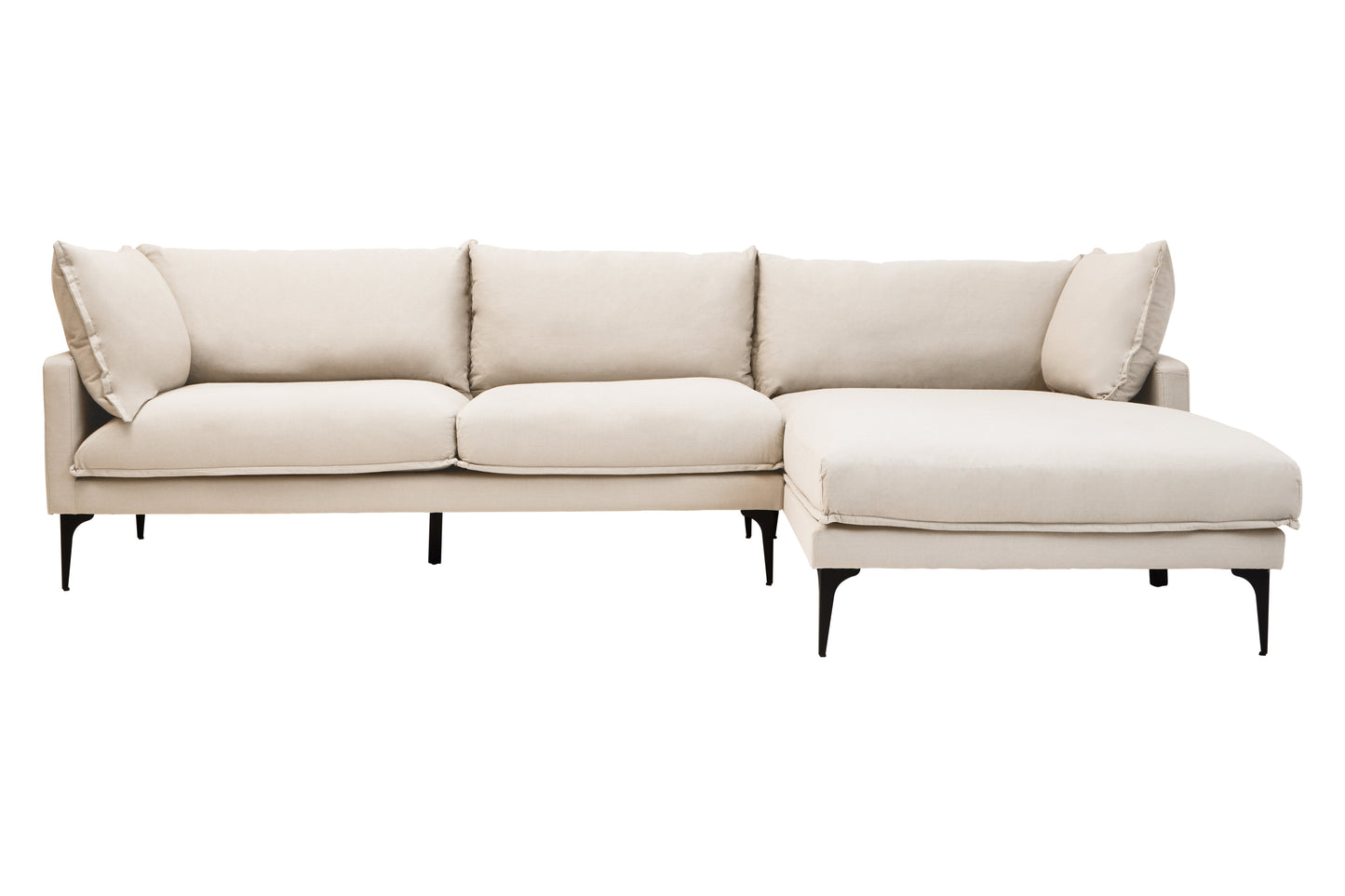 LOVIS CREAM THREE SEAT RIGHT CHAISE SOFA