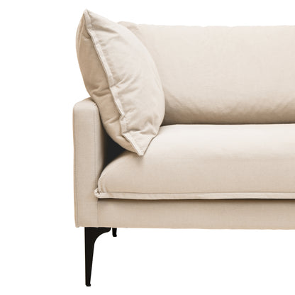 LOVIS CREAM THREE SEAT RIGHT CHAISE SOFA