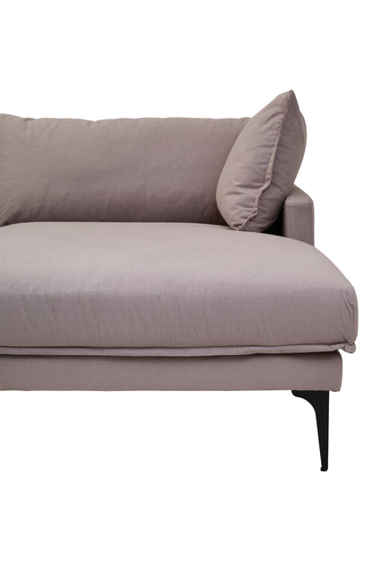 LOVIS GREY THREE SEAT RIGHT CHAISE SOFA