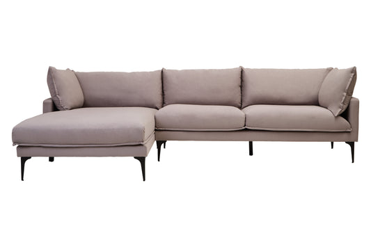 LOVIS GREY THREE SEAT LEFT CHAISE SOFA