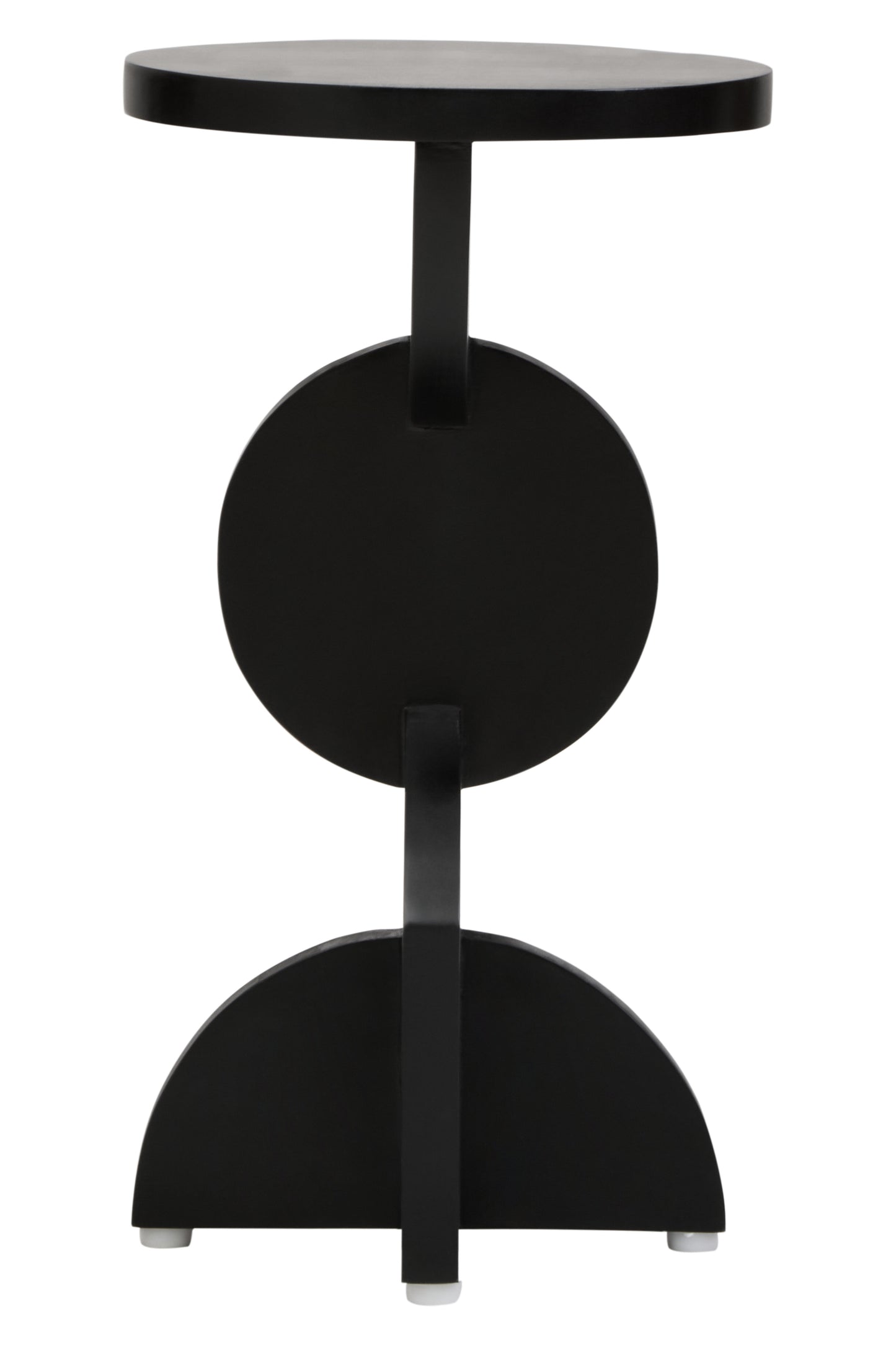 KNUTAR BLACK FINISH MANGO WOOD ABSTRACT SIDE TABLE